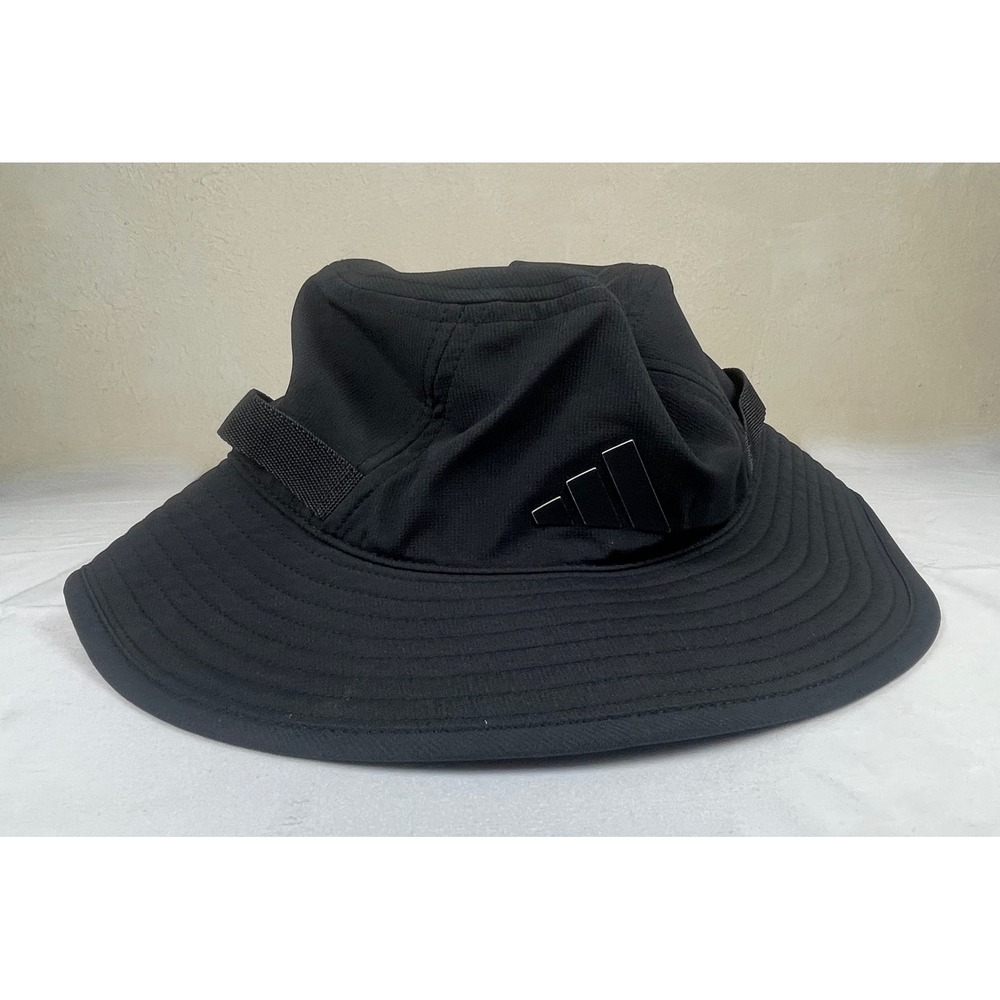 Adidas Climacool Black Wide Brim Bucket Hat Adjustable Chin Cord C183/90288